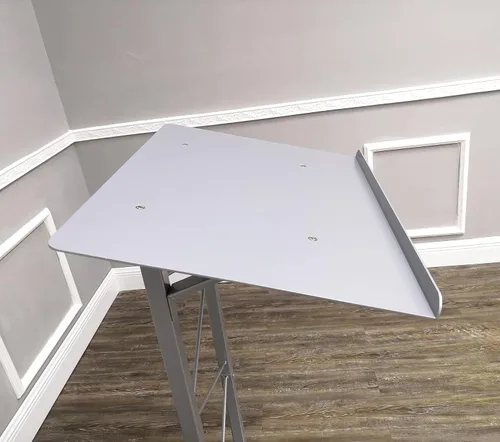 Vista 8 de FixtureDisplays® Podio de braguero individual de 25 "para piso, atril de acero púlpito - plata 19627NEW