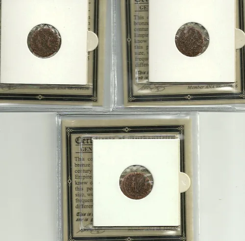 Vista 3 de UNA - AUTÉNTICA MONEDA DE BRONCE ANTIGUA ROMANA. De 1700 años de antigüedad. CALIDAD VARIADA