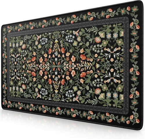 Vista 36 de iCasso Alfombrilla de mouse estética pequeña con diseño floral, mini alfombrilla de mouse portátil rosa, antideslizante y cómoda, de tela para mouse