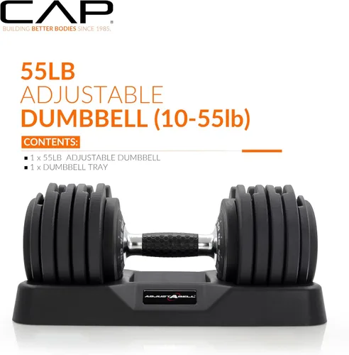 Vista 57 de CAP ADJUSTABELL - Juego de mancuernas ajustables de selección rápida de primera calidad para entrenamiento de fuerza, individuales y pares, 12.5