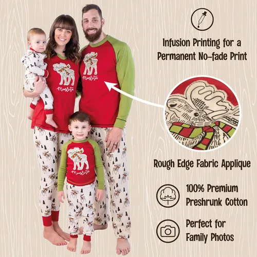 Vista 6 de Lazy One Pijamas de Navidad a juego para la familia, lindos pijamas de Navidad para adultos, adolescentes, niños, bebés y perros.