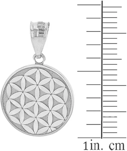Vista 2 de Dainty 925plata esterlina de la flor de la vida geometría sagrada Encanto Colgante