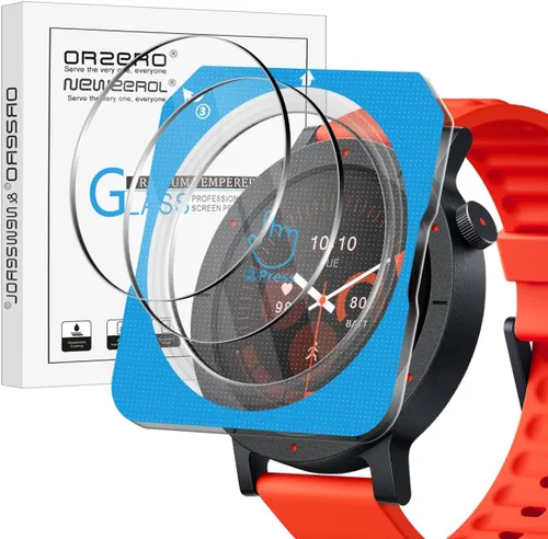 Vista 23 de Orzero - Protector de pantalla de vidrio templado compatible con Garmin Forerunner 70/170/170 Music/165/165 Music 1.677 in, protector de pantalla