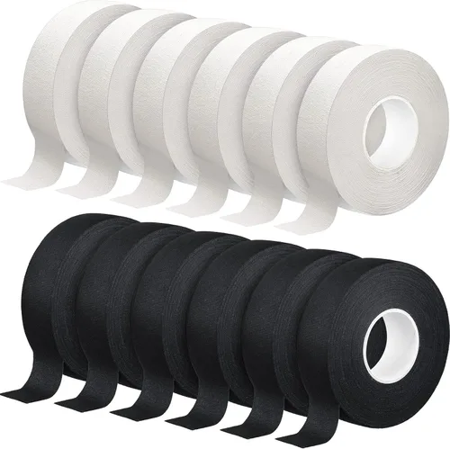 Vista 7 de Leelosp 6/12 Roll Hockey Tape Each 1 Inch x 63 ft Multipurpose Bat Cloth Tape Athletic Accessories Blade and Handle Hockey Stick Accessories for