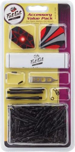 Vista 2 de Accesorio de dardos Fat Cat: Kit de herramientas de afinación de dardos de punta suave (ejes, vuelos, puntos de dardos 2BA y llave mecánica)