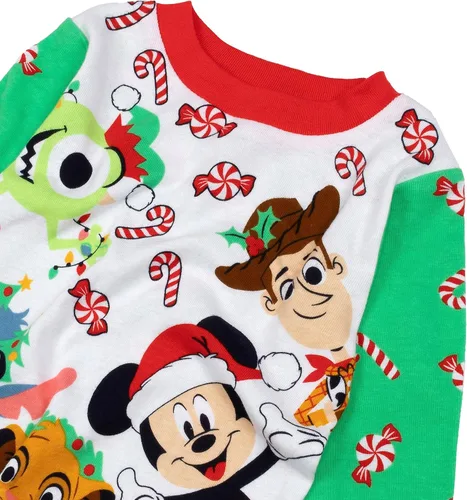 Vista 3 de Disney Kids' Mickey Minnie Mouse 2-Piece Snug-fit Cotton Pajama Set