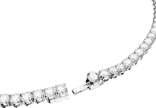 Vista 3 de Swarovski Matrix Tennis Necklace with Bright Blue Crystals on a Rhodium Finished Setting