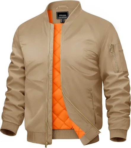 Vista 13 de CRYSULLY Chaqueta para hombre Otoño Invierno Espesar Cortavientos Chaquetas Bomber Abrigos Acolchados