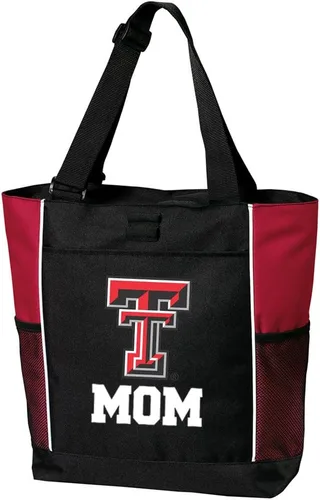 Vista 10 de Broad Bay Official Texas Tech Tote Bag Zippered Carryall Red Raiders Logo, 600D Canvas, Adjustable Handles, Front Pocket, Side Mesh Pockets, Work