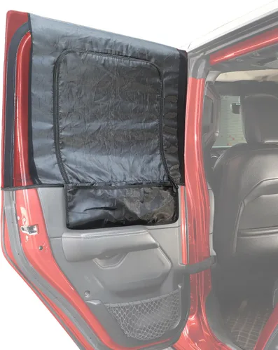 Vista 9 de Savadicar Parasol para ventana delantera, parasol de malla transpirable para ventana lateral, media cubierta, compatible con Jeep Wrangler TJ JK JL