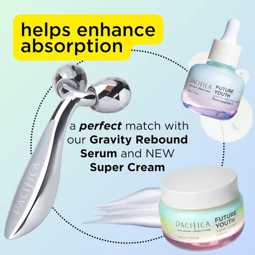Vista 7 de Pacifica Future Youth Rodillo Facial de Acero Inoxidable – Masajeador Facial Dual de Enfriamiento Gua Sha para Esculpir, Contornear y Reducir