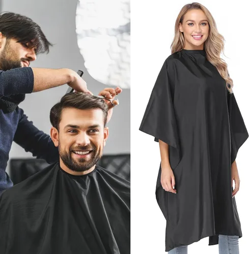 Vista 8 de Minewill Professional Salon Barber Cape for Men/Women, 47 In x 55 In Waterproof, Adjustable Snap Closure, Universal Size, Hair Cutting Cape with