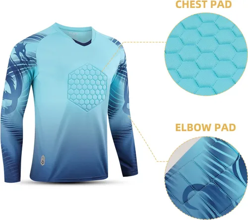 Vista 3 de SCHEKNTS Soccer Goalie Jersey Youth Goalkeeper Shirt for Men with Sponge Padded Long