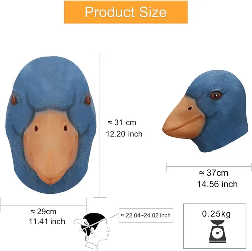 Vista 7 de Máscara de cabeza de animal para Halloween, disfraz de pato, Unitamaño