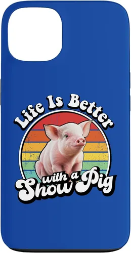 Vista 7 de Mens Womens Retro Vintage Life is Better Cute Show Pig Lover Case for iPhone 17