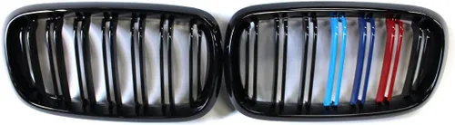 Vista 9 de X5 E70 - Rejilla de riñón de color negro brillante M para BMW X5 E70 X6 E71 2007-2014 (láminas dobles de color M)