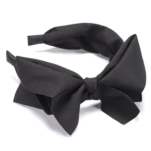 Vista 2 de WantGor Diademas de turbante anchas para mujer con lazo anudado para el pelo y accesorios de lazos (negro)
