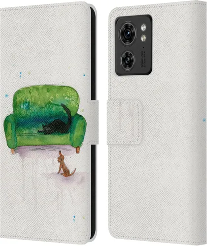 Vista 13 de Head Case Designs Officially Licensed Wyanne Blue Watercolour Bear Animals 2 Leather Book Wallet Case Cover Compatible with Motorola Moto Edge 40