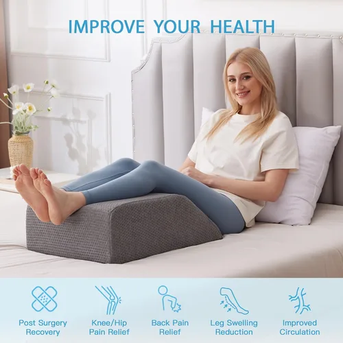Vista 5 de Almohada de pierna con elevación de circulación sanguínea, cuña de pierna para elevación para hinchazón, almohada de elevación de piernas