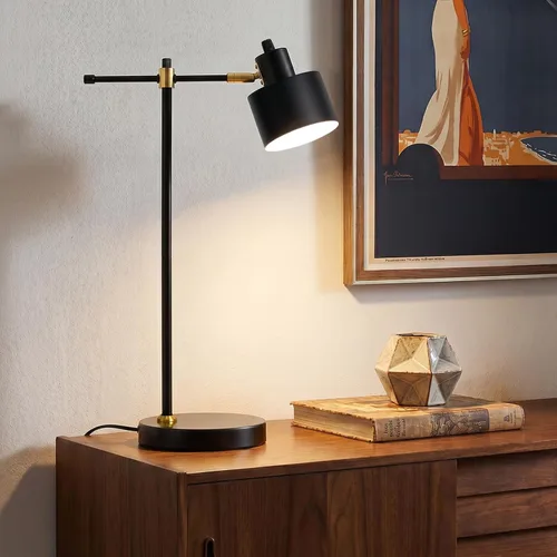 Vista 11 de OYEARS Lámpara de escritorio moderna de 22.2 pulgadas, lámpara de mesa de metal con bombilla LED, lámparas de lectura ajustables para sala de estar