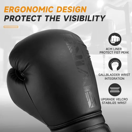 Vista 3 de FIVING - Guantes de boxeo para mujer, estilo profesional, para entrenamiento de Muay Thai para Sparring, Kickboxing, buenos para saco de boxeo