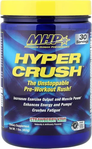 Vista 6 de MHP Hyper Crush - Polvo de preentrenamiento, creatina, energía, hielo azul, 30 serv