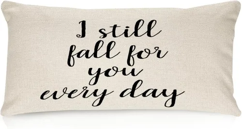 Vista 20 de Better When We are Together - Fundas de almohada lumbar de 12 x 20 pulgadas con citas divertidas de algodón y lino para sofá, decoración de sala