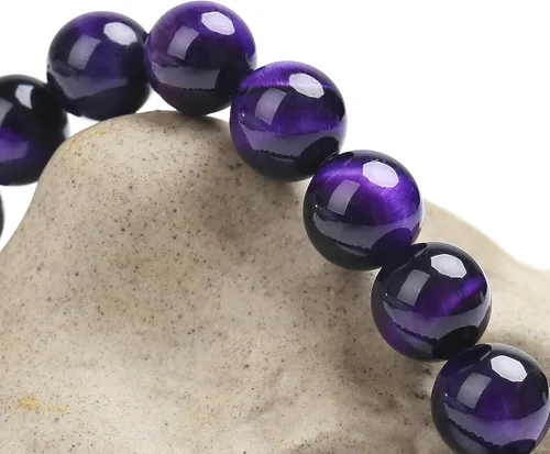 Vista 4 de BONNY BOXX Pulsera de piedras preciosas curativas naturales, pulsera de piedra semipreciosa de 0.315in para hombres y mujeres, joyería de cristal