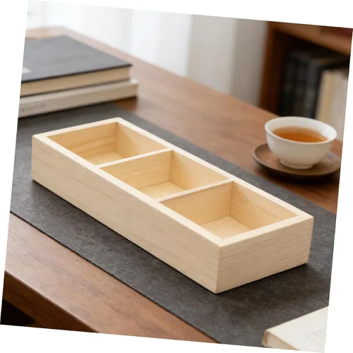 Vista 4 de DECHOUS Wooden 3 Compartment Tea Bag Holder Organizer for Countertop