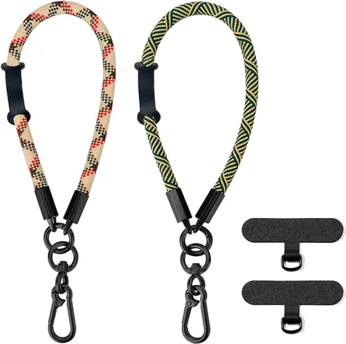 Vista 12 de Correa de muñeca para teléfono estilo boho macramé, cordón para teléfono celular con pestaña de anclaje, llavero con dije para muñeca, cadena