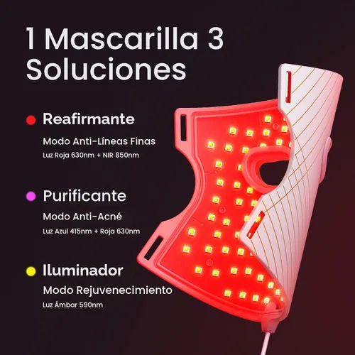 Vista 8 de Wavytalk Máscara de terapia de luz roja para cara, ELLE mejor herramienta Rosa