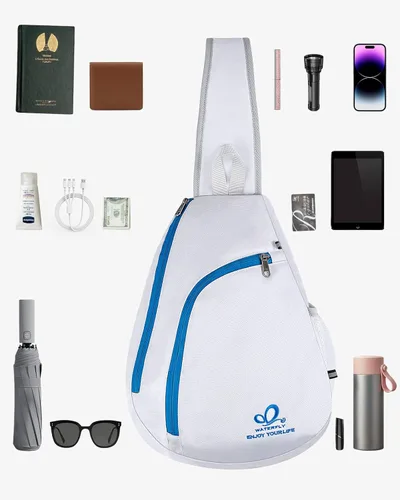 Vista 5 de Waterfly Bolso bandolera pequeño resistente al agua, mochila ligera con hombros y pecho para hombres y mujeres, senderismo y viajes