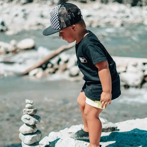 Vista 4 de Born to Love - Gorra de béisbol para niño y bebé con visera, en color blanco y azul