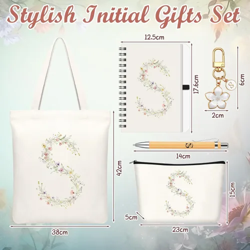 Vista 3 de Talltalk 5 piezas de bolsas de mano con iniciales, regalos para mujer Beige
