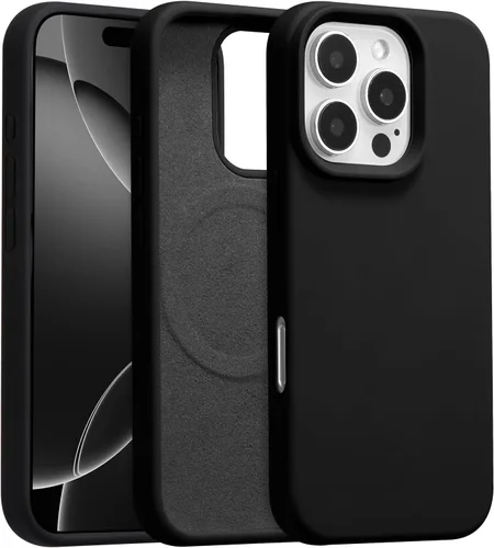 Vista 108 de Funda magnética de silicona para iPhone 13 Pro, color blanco antiguo [Compatible con Magsafe] [Forro de microfibra suave antiarañazos], funda
