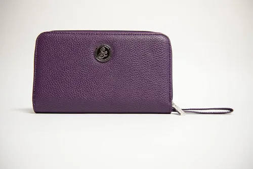 Vista 3 de Cartera, Púrpura, Cartera con cremallera