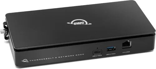 Vista 14 de OWC Thunderbolt mini Dock, Bus-Powered 5-Port Multi-Adapter with Dual 4K HDMI, Dual USB, Gigabit Ethernet, Integrated 7.2-inch TB Cable, for TB