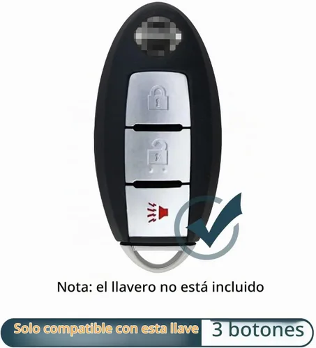 Vista 2 de 2 piezas de fundas de llave de silicona con 3 botones, funda para control remoto sin llave, protector compatible con Nissan Armada Frontier
