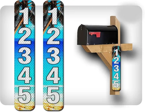 Vista 16 de Curb N Sign - Placas de números para buzón – 3 x 10 pulgadas hechas de aluminio reflectante de alta calidad – Números de buzón súper reflectantes