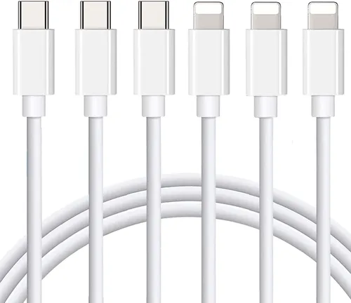 Vista 8 de Mitesbony - Cable USB C a Lightning [certificado MFi] Paquete de 3 cables de carga para iPhone de 1.8 m, entrega de energía tipo C, cable de carga
