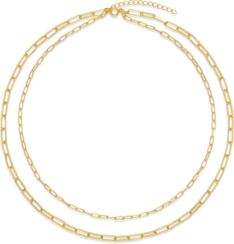 Vista 3 de Tienda Essentials Collar de cadena de clip doble de 14 quilates