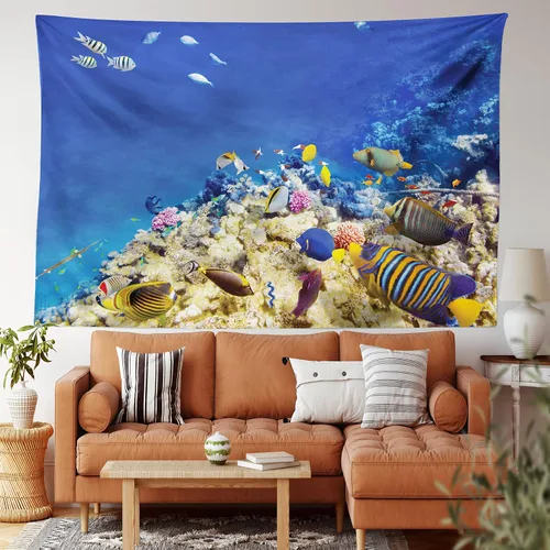 Vista 50 de Ambesonne Tapiz bohemio, diseño floral de bruja, luna y mariposa con adornos de mandala, decoración de tela para colgar en la pared para dormitorio