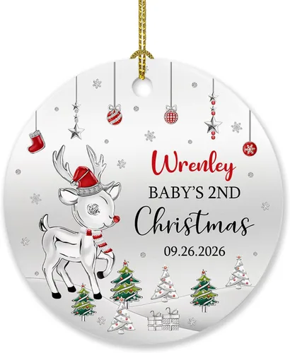 Vista 20 de Adorno personalizado para árbol de Navidad con nombre y año, regalo para mi nuevo apartamento, adorno personalizado para primera Navidad en un nuevo