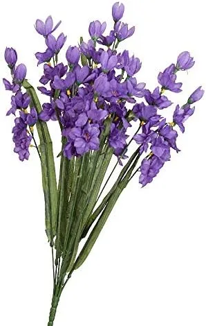 Vista 10 de Factory Direct Craft Poly Silk Beauty Pink Delphinium Floral Bush para decoración de interiores