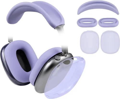 Vista 13 de Kit protector SOULWIT para AirPods Max, cubierta de diadema + protector de estuche de TPU + cubierta de almohadillas de silicona, accesorio Negro