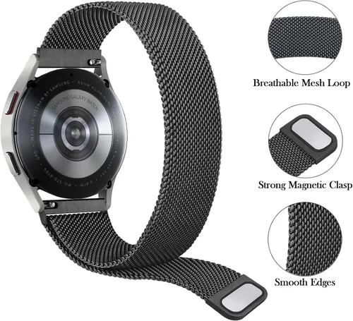 Vista 3 de Wanme Correa de repuesto para Samsung Galaxy Watch 4 de 1.575 in y 1.732 in, Galaxy Watch 4 Classic de 1.654 in y 1.811 in, para mujeres y hombres