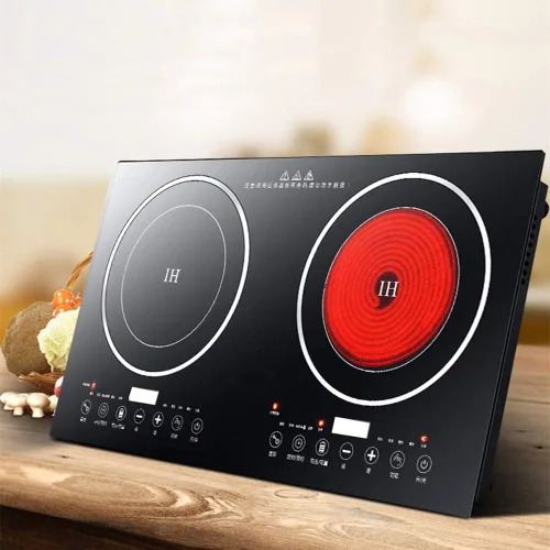 Vista 9 de Cocina de inducción eléctrica – Portátil de 2200 W, 8 niveles de cocina eléctrica de inducción dual para encimera, quemador doble apto para hierro