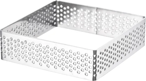 Vista 3 de uxcell Anillos de acero inoxidable para tartas, 2.75 pulgadas, anillo de mousse de pastel perforado, cuadrado, antiadherente, para postre
