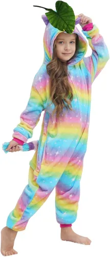 Vista 19 de Pijama de unicornio unisex para niños, enteritos para disfraz, Halloween