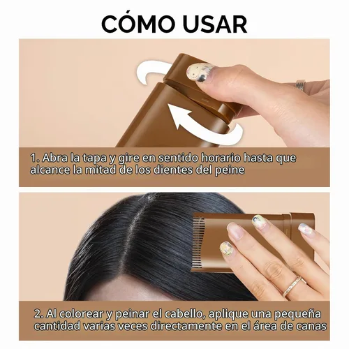 Vista 6 de Barra de color para el cabello, tinte para cabello gris, impermeable y resistente al sudor, cobertura uniforme y efectiva, fácil de usar, fórmula